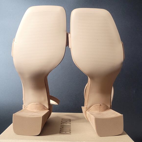 Steve Madden Tiaa Sz 10 Camel‎ Nubuck Leather Chunky Comfy Cute Block Heels NWB - Picture 6 of 9